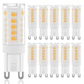 G9 LED Bulbs Warm White, 3W, 300LM, 3000K, Replacement Bulb 30W G9 Halogen Lamp, Flicker-Free, Non-Dimmable for Lighting Decor, Chandelier, 10 pcs.