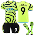 Miniatyrbilde 1 av 2: 23-24 Arsenal Bortedrakt Barn Fotballsett Nr. 9 G.JESUS Z Nr. 9 G.JESUS{EE} No. 9 G. JESUS 8-9 Years