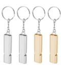 Nöd visselpipa 4-pack aluminiumlegering 120dB dubbelrörsdesign nyckelring överlevnadssäkerhetsvisselpipa silver guld