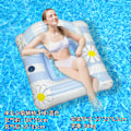 Miniatyrbillede 1 af 11: Ny oppustelig flydende række udendørs foldbar ryglæn klemme net flydende seng vand oppustelige forsyninger loungestol flydende seng lounge chair floating row blue EU patent CE certification