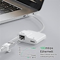 Pikkukuva 2 / 5: Usb C - Ethernet -sovitin, Usb Type C - Rj45 Gigabit Ethernet Lan -sovitin Pd 60w -laturilla, Air/pro:lle