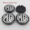 Miniatyrbilde 3 av 5: 4 stk Mg Logo 56mm 60mm Bilhjul Senterhette Navkapsel Harpiks Emblem Dekal Klistremerke Styling Tilbehør, 56mm Sølvhette