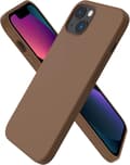 iPhone 13 Case, Liquid Silicone Case for 6.1 inch iPhone 13, Ultra-thin Case, Full Coverage Shockproof Protective Soft Case Chocolate