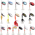 Miniatyrbillede 1 af 7: Spinner blink sæt, 16 stykker fiskegrej med trekroge, pailletter kunstige agn til ørred, aborre, laks, gedde