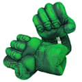 Miniatyrbillede 2 af 7: Hulk handsker, 1 par bløde boksehandsker Hulk kostume plys hånd Fis