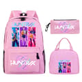 KPop Demon Hunters Print Studenterrygsæk Stor Kapacitet 3-delt Sæt Trendy Pink 4
