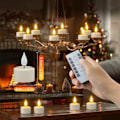 Miniatyrbillede 3 af 5: PChero Genopladelige LED Varmelys 4-pak - Fjernbetjening & Timer til Fest/Dekoration 4 stk. med opladningsbase 4-charge remote control
