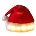 Miniatyrbild 1 av 5: Tomteluva för Barn, Kvinnor, Män, Vuxna - Partyhatt för Julkostym med LED-belysning