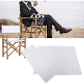 Miniatyrbilde 4 av 8: 994338 Canvas Stoltrekk, 1 Sett Regissørstol Canvas Erstatningssete Stoff Hjemmeinnredning Møbeltilbehør (Hvit) White