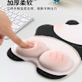 Miniatyrbild 5 av 11: Rosa Panda Musmatta Handledsstöd Flickor Söt Halkfri Dator Kontor Högkvalitativ Silikon Tangentbord Handstöd Handled Lucky Panda-Set