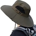 Miniatyrbild 5 av 5: Solhatt Anti-UV UPF 50+ Utomhus Fiskehatt Bred Brim Fiske (Grön){ee} D