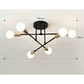 Miniatyrbillede 5 af 5: Moderne loftlampe, retro lampe 6 lys, E27 industriel pendel stue soveværelse køkken pendel, indendørs belysning