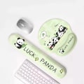 Miniatyrbild 1 av 11: Rosa Panda Musmatta Handledsstöd Flickor Söt Halkfri Dator Kontor Högkvalitativ Silikon Tangentbord Handstöd Handled Lucky Panda-Set
