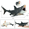 Pikkukuva 2 / 5: Suuri Megalodon-hai lelu, muovinen merieläinhahmo, realistinen merihirviöleluhahmo{EE}