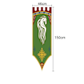 Miniatyrbillede 4 af 4: 46x150cm Middelalderligt Kongerige Rohan Gondor Hest Træ Banner Flag Vægdekoration Hjem Kollegium Stue Vimpel Flag Burgees Indretning B