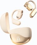 Trådlösa hörlurar Bluetooth 5.3 med LED-display IPX5 Vattentät för sport Universal Passform Beige
