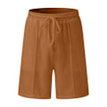 Pikkukuva 2 / 5: Miesten vohvelineulospoolopaita ja shortsit, 2-osainen asu, kesäpuku ruskea{ee} Brown XL