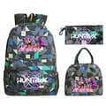 KPop Demon Hunters Print Studenterrygsæk Stor Kapacitet 3-delt Sæt Trendy Diamond Blue 1