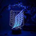 Miniatyrbillede 5 af 8: Scout Regiment Symbol Otaku Lampe – Attack on Titan – Anime Lampe Figur Natlampe, 16 Farver RGB LED – Fjernbetjening