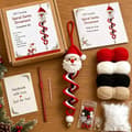 Miniatyrbild 9 av 9: Virka snögubbe spiralprydnad DIY-kit Julpyssel Christmas Snowman (Type A)