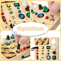 Miniatyrbilde 4 av 6: Montessori Aktivitetsbrett for Småbarn, 27 LED-lys Montessori Leker for 1-6 År, Sensorisk Leke i Tre for Gutter og Jenter, Gaver