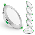 Miniatyrbilde 1 av 5: 6-pak 5W ultra-tynne dimmbare LED-downlights CCT 75-85mm utskjæring nikkel
