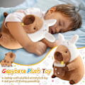 Miniatyrbilde 2 av 7: 30cm Simulering Capybara Myke Plysjleker, Søt Plysj Marsvin Stressleke, Capybara Utstoppet Plysj Teddybjørn Leke med Kaninhatt