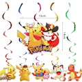 Miniatyrbillede 3 af 5: AX Pikachu Tema Fødselsdagsfest Dekoration Træk Flag Række Banner{EE}