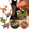 Miniatyrbilde 1 av 3: 4 stk. Jule Dinosaur Dekorativt Anheng Julepynt