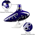 Miniatyrbillede 4 af 6: Ocarina, Zelda Ocarina Keramisk Hul Alto C Skibsfløjte Musikinstrument The Legend of Zelda Blå Med Gaveæske, Stativ og Beskyttelsesetui