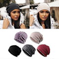 Miniatyrbillede 1 af 4: 5-pak Slouchy Baggy Beanie Chemo Hue - Khaki + Sort + Grå + Bourgogne + Lilla