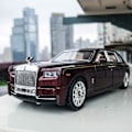 Pikkukuva 6 / 6: SAYTAY 1/24 Rolls-Royce Phantom -automalli, sinkkiseoksesta valmistettu vedettävä leluauto äänellä ja valolla lapsille, pojille ja tytöille, lahja (Punainen) ST-001{EE}
