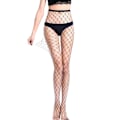 Miniatyrbilde 7 av 7: 4-pakning Plus Size Fiskenettstrømper, Svarte Fiskenettights Lårhøye Tights