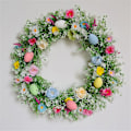 Miniatyrbild 4 av 5: 13,8 tums påskkrans med blommor, snöre, hängande för hem inomhus utomhus ytterdörr vägg