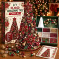 Miniatyrbild 5 av 11: DIY-pysselset med pärlade julgranar DIY Beading Kit Halloween Tree Type D - White Ghost