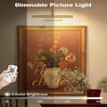 Miniatyrbild 4 av 4: Rechargeable Picture Light with Remote Control, Dimmable, 3 Color Temperatures, Battery Operated Wall Sconce with Timer and Memory Function Gold