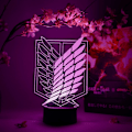 Miniatyrbillede 3 af 8: Scout Regiment Symbol Otaku Lampe – Attack on Titan – Anime Lampe Figur Natlampe, 16 Farver RGB LED – Fjernbetjening