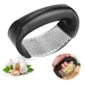 Garlic Press in Steel - Garlic Press Handle - Black black black