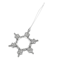 Miniatyrbilde 3 av 5: 12 stk DIY Sublimering Snøfnuggpynt Blank Julepynt Metalloppheng for Julebord