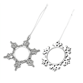 Miniatyrbilde 2 av 5: 12 stk DIY Sublimering Snøfnuggpynt Blank Julepynt Metalloppheng for Julebord
