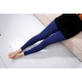 Dame ensfargede høye midje stretchy leggings mørkeblå 3XL Deep Blue Deep Blue 3XL