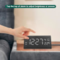 Miniatyrbild 5 av 5: Digital klocka, väckarklocka i trä med 2 larminställningar, {EE}