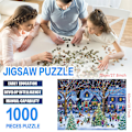 Miniatyrbild 6 av 6: 1000 Bitar Julgran Gård Dekoration Pussel Pedagogisk Leksak Nyårspresent för Vuxna Barn
