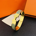 Miniatyrbilde 1 av 4: H-Armbånd, 18K Alfabetlås for Menn og Kvinner, Armbånd for Par i Rustfritt Stål, Gull og Grå{ee] Gold and Gray