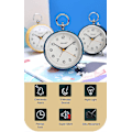 Miniatyrbild 3 av 5: SBSG SAYTAY Analog Väckarklocka Tyst med Nattlampa Snooze Funktion Rund Retro Batteridriven Crescendo 4 tum Liten Enkel Design