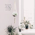 Miniatyrbild 6 av 7: 3 x Växthängare Makramé Planteringskruka Hängande Blomkruka med Bomullsrep Blomkruka Hängare Växthängare för Inomhus Utomhus Tak Balkong Väggdekoration