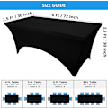 Miniatyrbillede 2 af 8: Køkken Spandex Dug 10 Pak [6FT, Sort] 190GSM Stræk Dug Pasform Dækning Rektangulær Black
