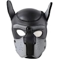 Miniatyrbillede 6 af 6: Hundemaske, blød latex Pet Play Hundemaske hvalpemaske sort læder Dt{f2}