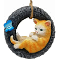 Miniatyrbillede 1 af 5: (Dæk Kat) Kat Statue Dekor Håndværk Resin Skulptur Have Gynge Udendørs Ornamenter til Terrasse Indendørs Dekor Ornament Gave