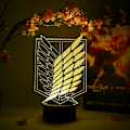 Miniatyrbillede 7 af 8: Scout Regiment Symbol Otaku Lampe – Attack on Titan – Anime Lampe Figur Natlampe, 16 Farver RGB LED – Fjernbetjening